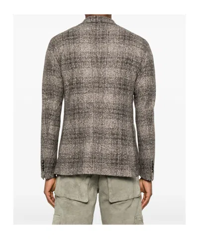 Tagliatore Montecarlo Jersey Ceck Fuso Moro 32 Lana 25 Seta 23 Pol 20 Acr Jackets Brown