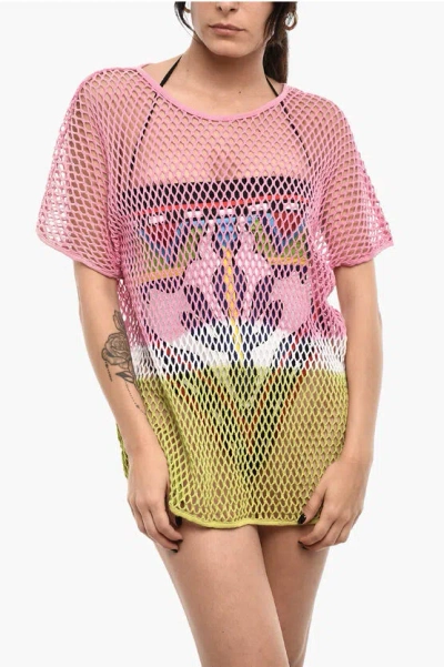 Dsquared2 Gradient Effect Openwork Beach Cover-up Dress