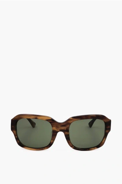 Linda Farrow Dries Van Noten Tortoiseshell Sunglasses With Rectangular De