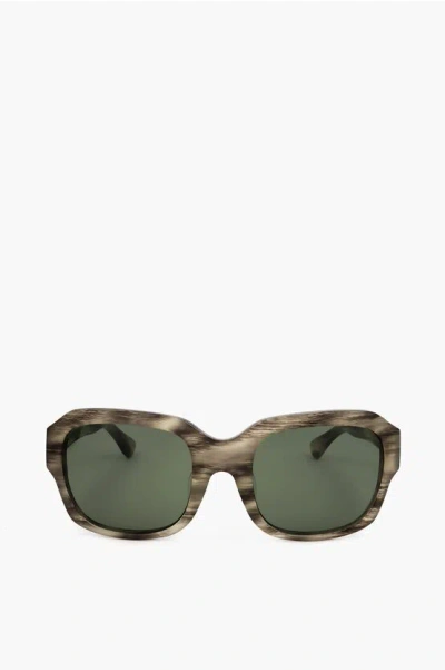 Linda Farrow Dries Van Noten Rectangular Sunglasses With Zebra Patterned