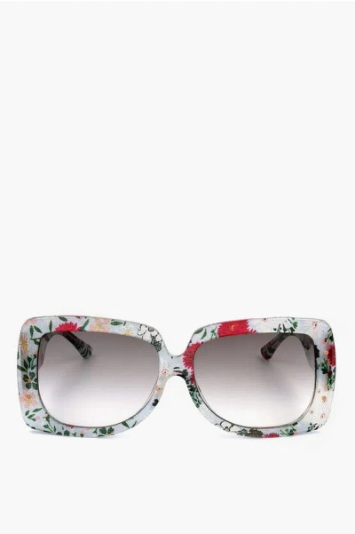 Linda Farrow Erdem Rectangular Sunglasses With Floral Patterned Frame