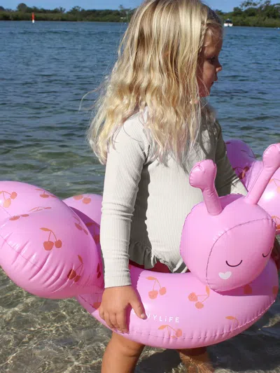 Sunnylife Girls Tube Pool Ring Cotton Candy Cherry