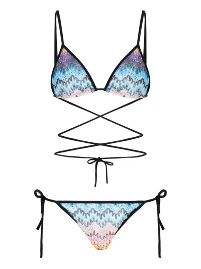 Missoni Bikini With Long Ties And Mesh Details In Multi