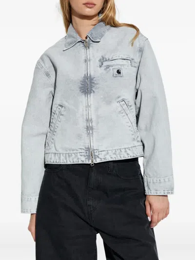 Carhartt Emery Jacket With Collar And Pockets In Gray