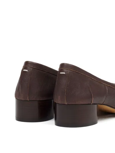 Maison Margiela Tabi Ballet Flats In Viola Suede In Animal Print