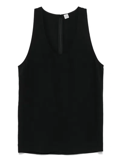 Totême 'espera' Black U Neck Rib Tank Top