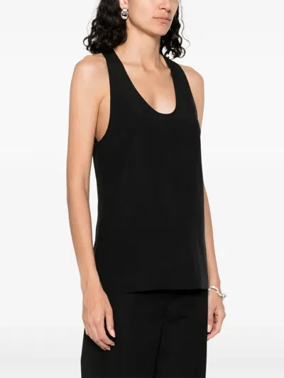 Totême 'espera' Black U Neck Rib Tank Top