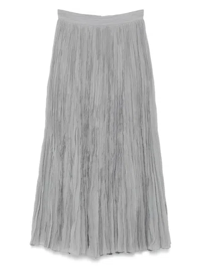 Totême Crinkled Plisse Skirt In Pale Grey In Multi
