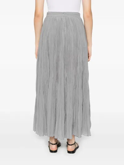 Totême Crinkled Plisse Skirt In Pale Grey In Multi