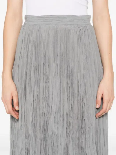 Totême Crinkled Plisse Skirt In Pale Grey In Multi