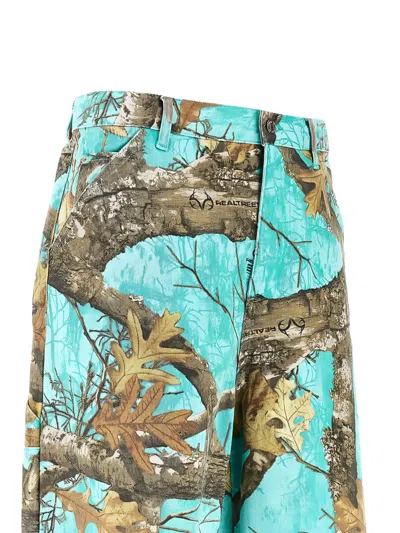 Awake Ny Blue Frayed Script Painter Shorts