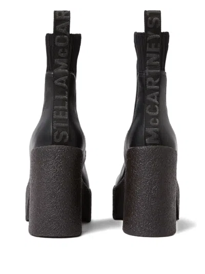 Stella Mccartney Chunky Heel Lace-up Platform Boots In Black