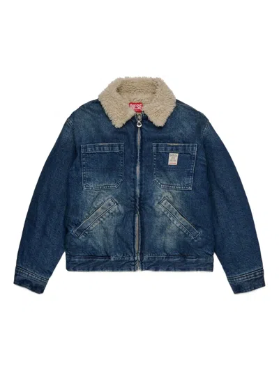 Diesel Kids' Jomox-fur Jacket In Blue