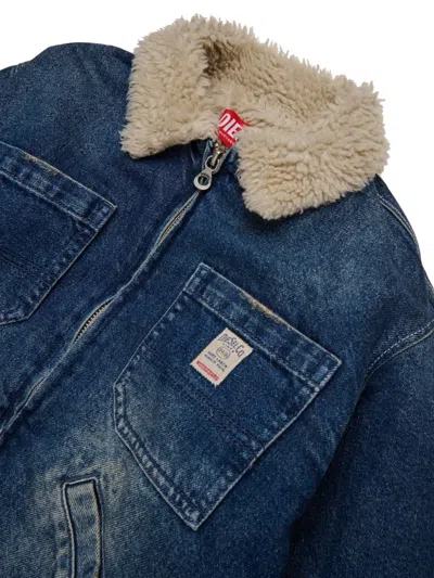 Diesel Kids' Jomox-fur Jacket In Blue