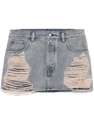 Acne Studios Women's Denim Mini Skirt In Blue