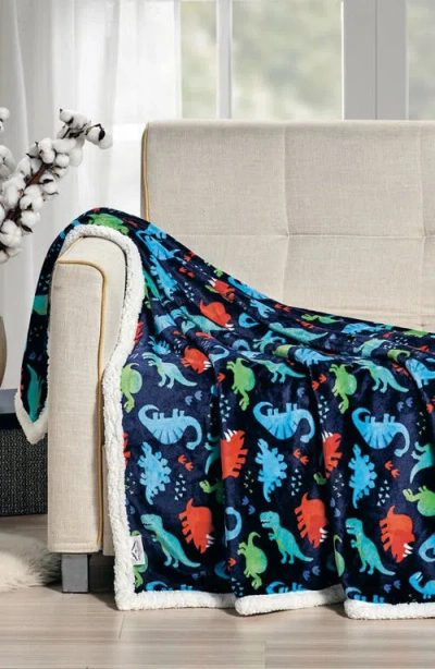 Luxury Home Dino Faux Shearling Throw Blanket