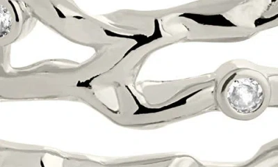 Sterling Forever Tully Cubic Zirconia Molten Cuff Bracelet