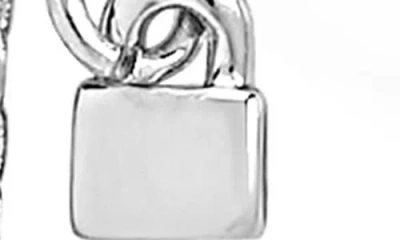 Sterling Forever Lock And Key Chain Drop Earrings