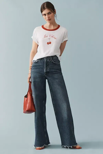 Agolde Dame High-rise Wide-leg Jeans In Blue