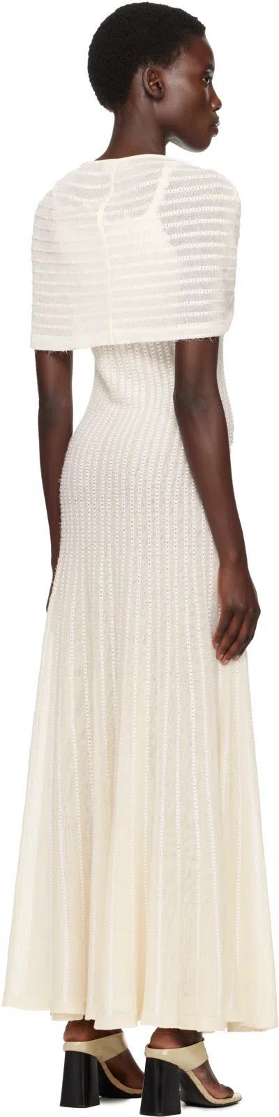 Khaite Thora Pointelle Maxi Sweater Dress With Removable Capelet