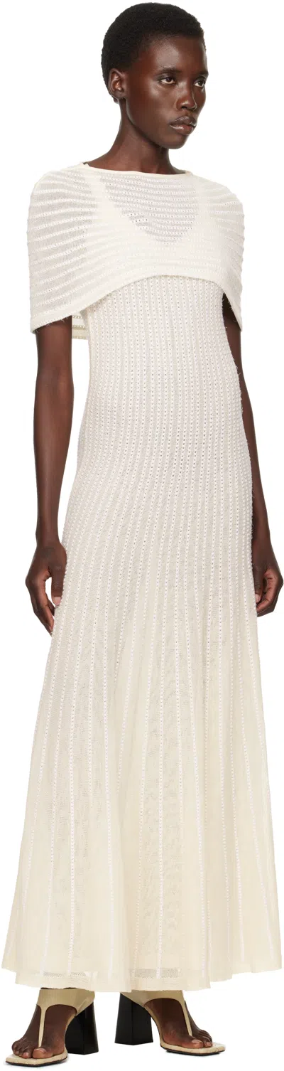 Khaite Thora Pointelle Maxi Sweater Dress With Removable Capelet