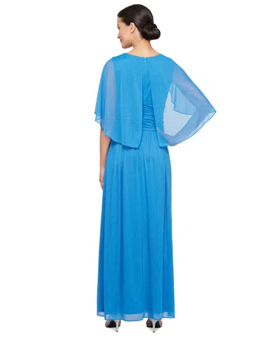 Sl Fashions Shimmer Capelet Gown In Gold