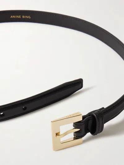 Anine Bing Womens Black Patent Nicola Leather Belt Xs