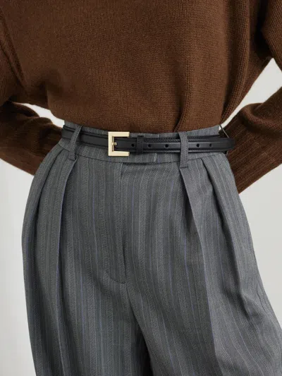 Anine Bing Womens Black Patent Nicola Leather Belt Xs