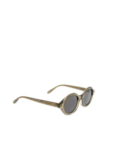 Loewe Epsilon Slim Round-frame Acetate Sunglasses In Green