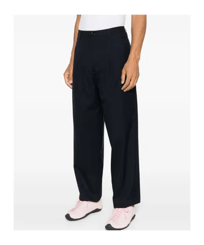 Marni Trousers With Pleated Design And Pockets In Blue