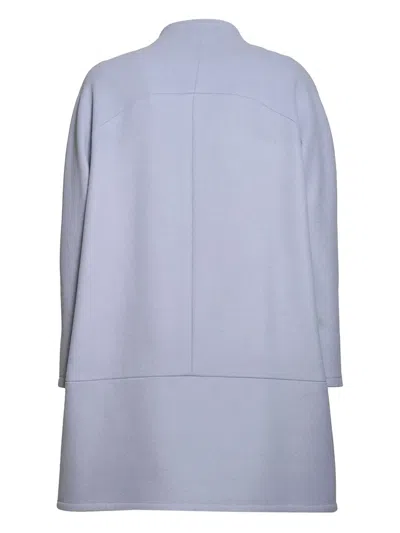 Gianluca Capannolo Short Single-breasted Virgin Wool Blend Coat In Blue