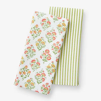 The Company Store Mix & Match Printed Cotton Tea Towels, Set Of 2