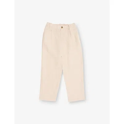 H&m Adorables Relaxed-fit Straight-leg Linen Trousers 2-10 Years White Dusty Light
