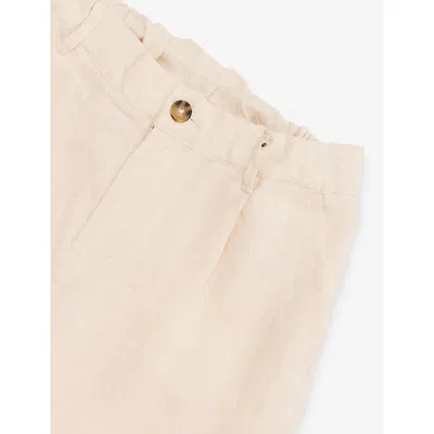 H&m Adorables Relaxed-fit Straight-leg Linen Trousers 2-10 Years White Dusty Light