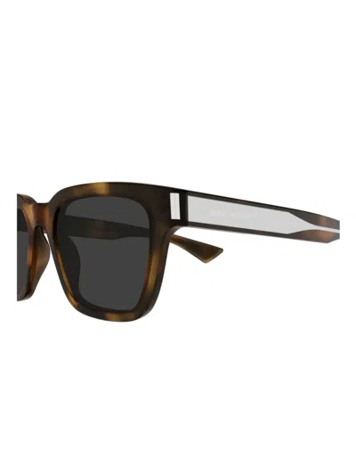 Saint Laurent Sl 789 Jacques Linea Corner Angle 002 Havana Crystal Grey Sunglasses In Brown