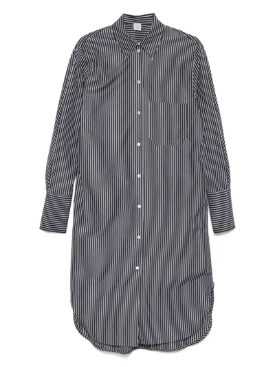 Totême Toteme Women Striped Kimono-sleeve Shirtdress In Gray