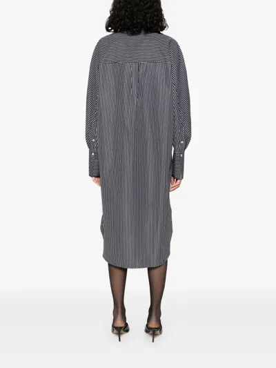 Totême Toteme Women Striped Kimono-sleeve Shirtdress In Gray