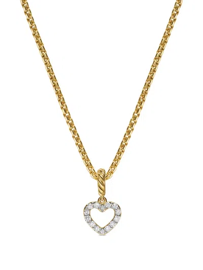David Yurman 18k Gold Micro Pavé© Open Heart Diamond Necklace