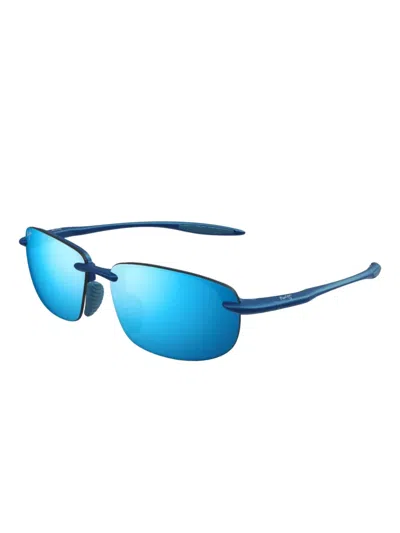Maui Jim Hookipa 63mm Polarizedplus®2 Rectangular Sunglasses In Blue
