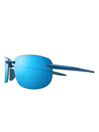 Maui Jim Hookipa 63mm Polarizedplus®2 Rectangular Sunglasses In Blue