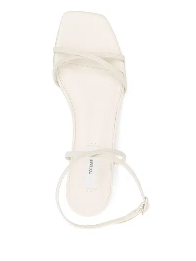 Totême 35mm Leather Crossover Sandals In Gold