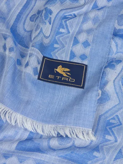 Etro Silk-blend Scarf With Geometric Motif