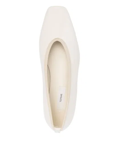 Totême Minimalist Croc-embossed Patent Leather Ballerina Flats