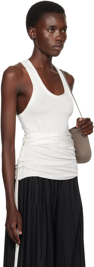 Aaron Esh White Satin Tie Jersey Vest