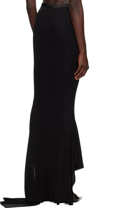Aaron Esh Black Fishtail Maxi Skirt