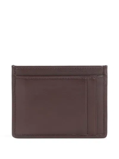 Miu Miu Lamb Leather Quilted Cardholder In Brown