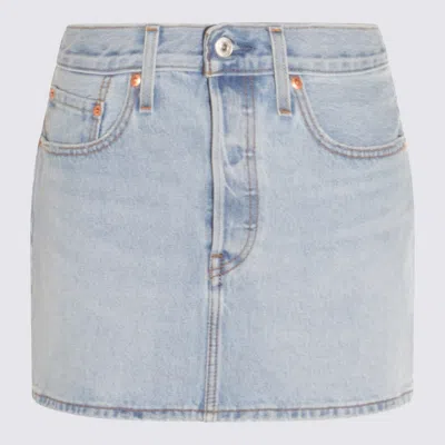 Levi's Light Blue Cotton Mini Skirt In Blue