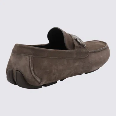Ferragamo Gancini Loafers In Brown