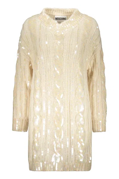 Moschino Wool And Alpaca Dress With Sequins