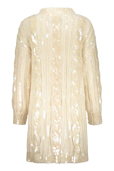 Moschino Wool And Alpaca Dress With Sequins